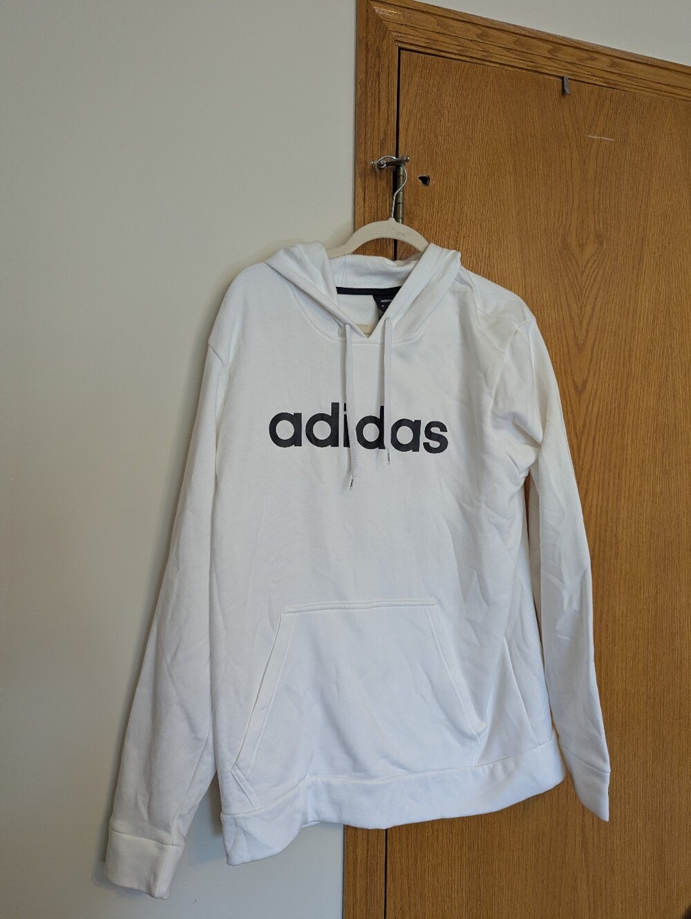 Adidas White Hoodie with Black Logo